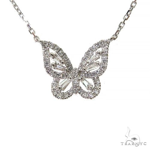 18K Gold Baguette Diamond Necklace 68514 - Image 1