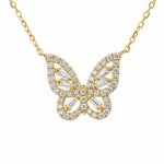 18K Gold Baguette Diamond Necklace 68514