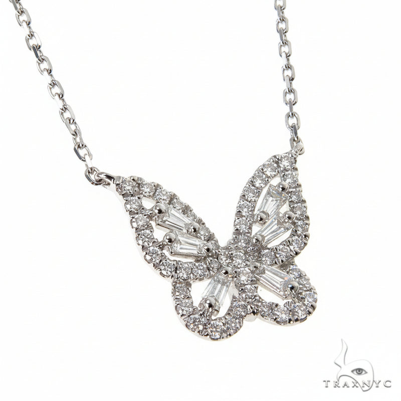 18K Gold Baguette Diamond Necklace 68514 - Image 2
