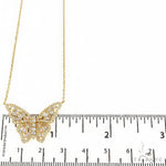 18K Gold Baguette Diamond Butterfly Necklace 68508 - Image 5