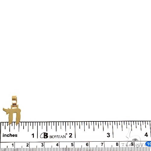 18K Gold Chai Pendant 69581 - Image 5