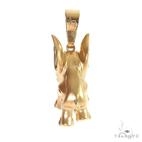 18K Gold Custom Made Baby Rhino Pendant 66589 - Image 3