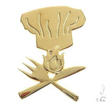 18K Gold Custom Made Chef Hat With Flames Pendant 66325 - Image 1