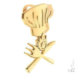 18K Gold Custom Made Chef Hat With Flames Pendant 66325 - Image 2