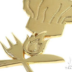 18K Gold Custom Made Chef Hat With Flames Pendant 66325 - Image 4