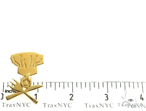 18K Gold Custom Made Chef Hat With Flames Pendant 66325 - Image 5