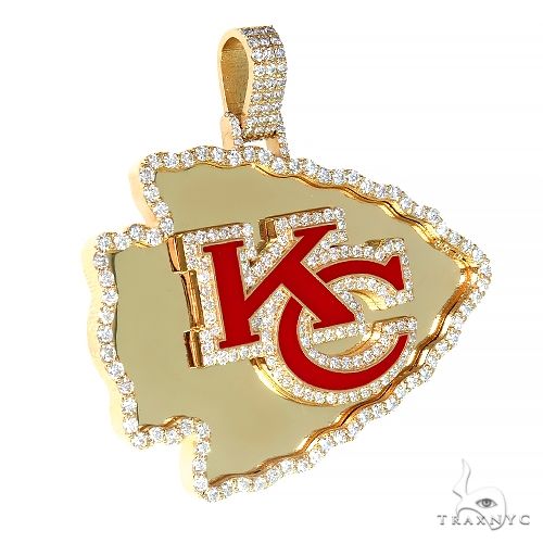 18K Gold Custom Made 'KC' Logo Pendant 66940 - Image 2