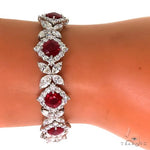 18K Gold Diamond Burma Pigeon Blood Ruby Dubai Bracelet 67695 - Image 6
