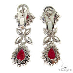 18K Gold Diamond Burma Pigeon Blood Ruby Dubai Earrings 67693 - Image 3