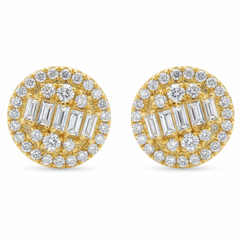 18K Gold Diamond Earrings 66733