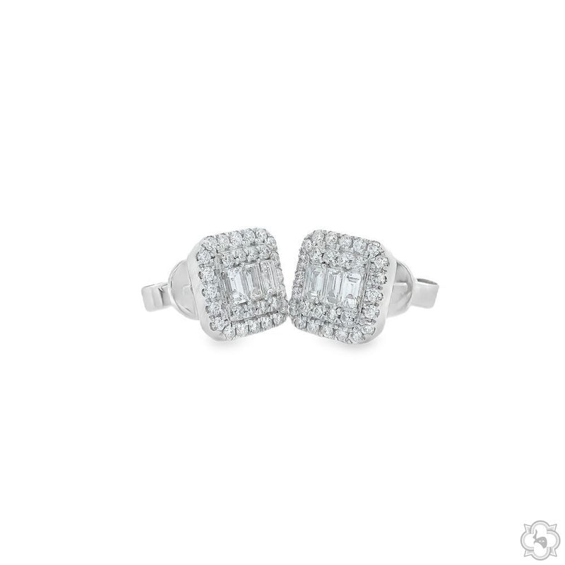 18K Gold Diamond Earrings 66806