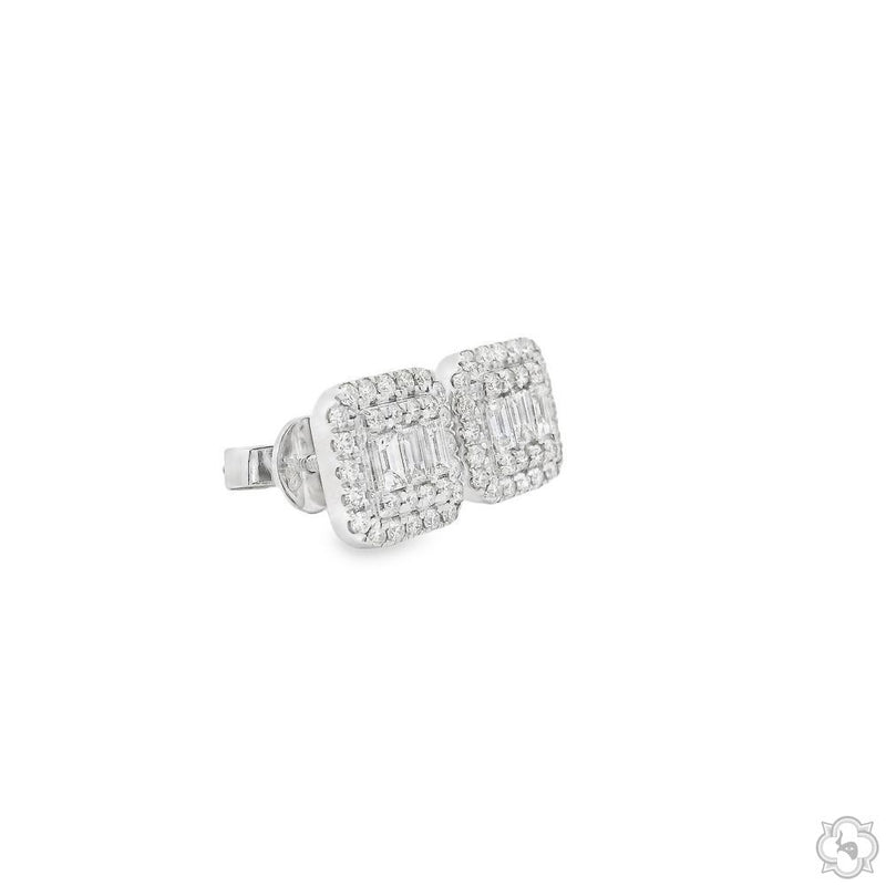 18K Gold Diamond Earrings 66806