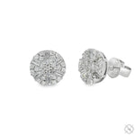 18K Gold Round Diamond Earrings 66807 - Image 6