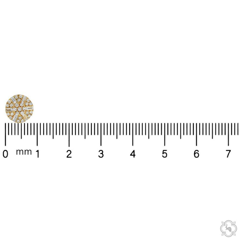 18K Gold Round Diamond Earrings, photo 9 of 9