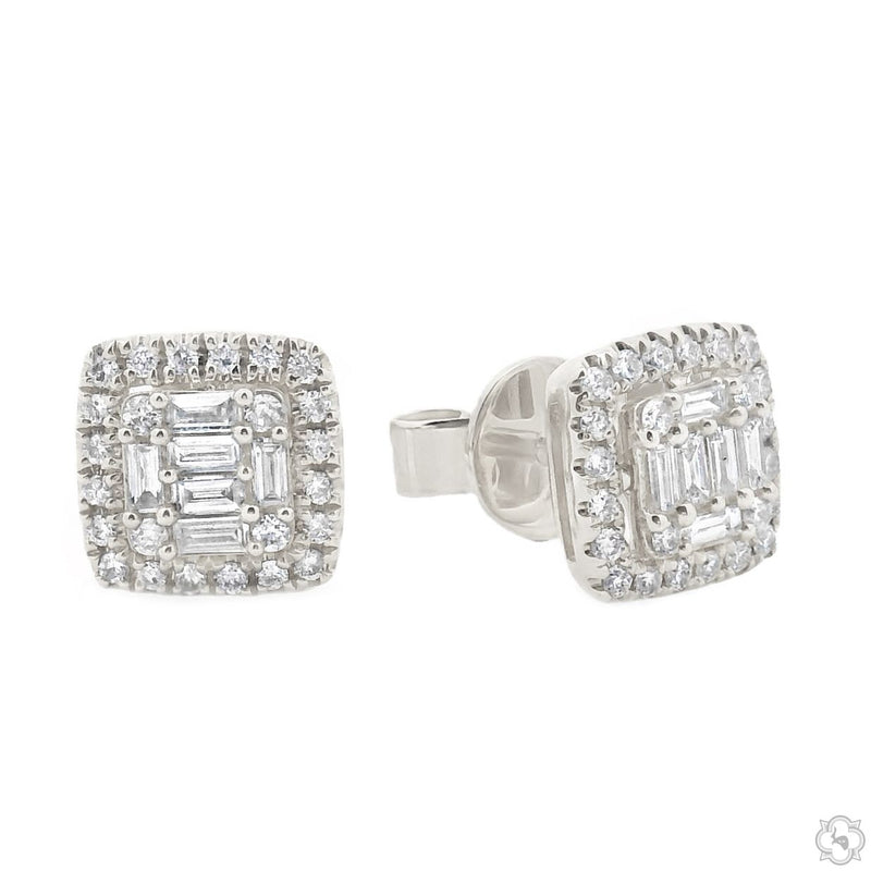 18K Gold Diamond Earrings 67012 - Image 6
