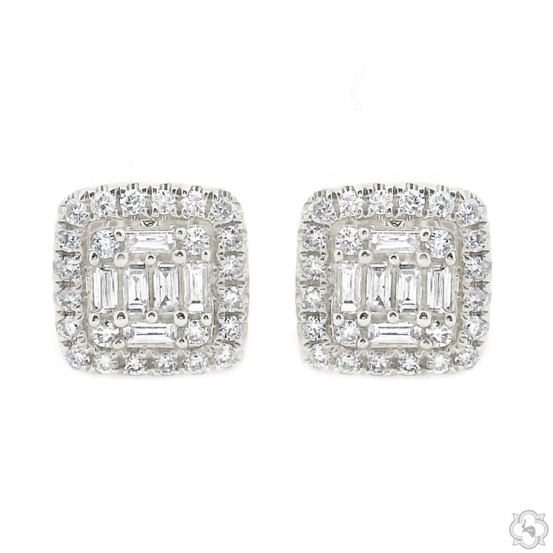 18K Gold Diamond Earrings 67012 - Image 2