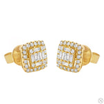18K Gold Diamond Earrings 67012 - Image 3