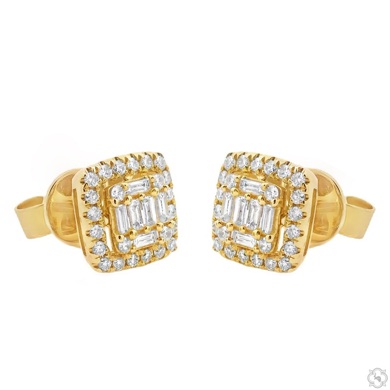 18K Gold Diamond Earrings 67012 - Image 3