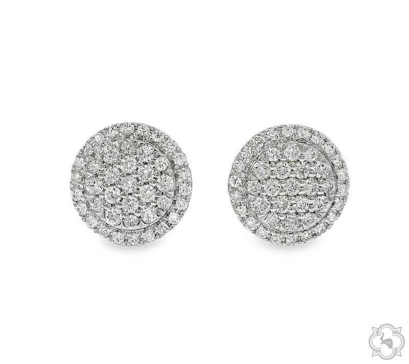 18K Gold Diamond Round Earrings, photo 5 of 11