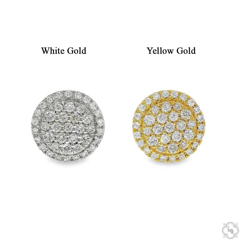 18K Gold Diamond Round Earrings, photo 9 of 11