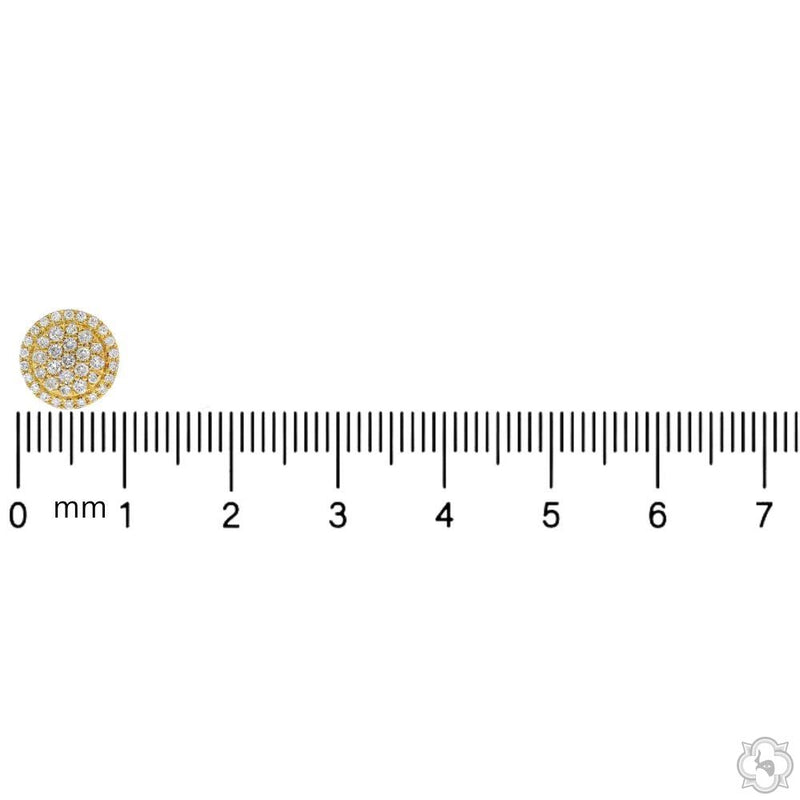 18K Gold Diamond Round Earrings, photo 10 of 11