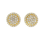 18K Gold Diamond Round Earrings 67019