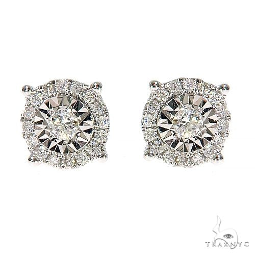 18K Gold Diamond Earrings 67305 - Image 2