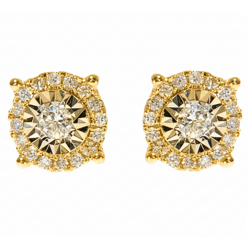 18K Gold Diamond Earrings 67305