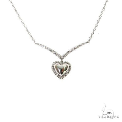 18K Gold Diamond Heart Necklace 67627 - Image 1