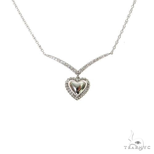 18K Gold Diamond Heart Necklace 67627 - Image 1