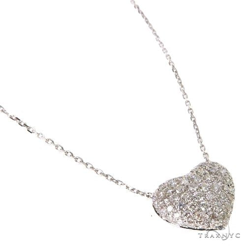 18K Gold Diamond Heart Necklace 67628 - Image 2