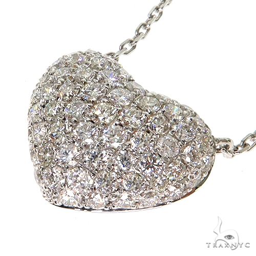 18K Gold Diamond Heart Necklace 67628 - Image 3
