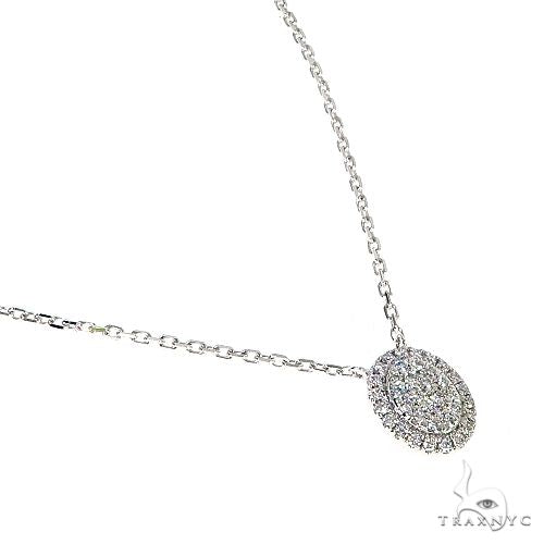 18K Gold Diamond Necklace With Adjustable Chain 67031 - Image 2
