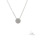 18K Gold Round Diamond Necklace With Adjustable Chain 67033 - Image 1