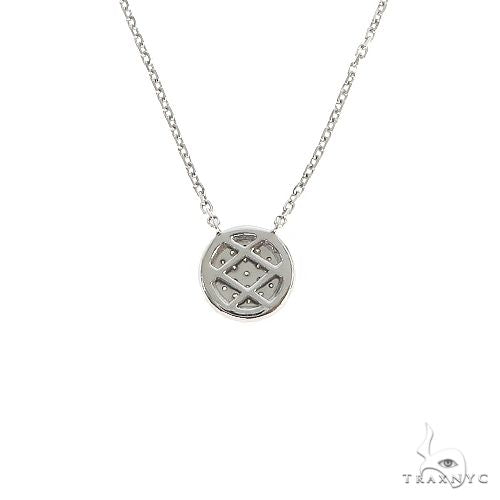 18K Gold Round Diamond Necklace With Adjustable Chain 67033 - Image 4