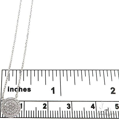 18K Gold Round Diamond Necklace With Adjustable Chain 67033 - Image 5