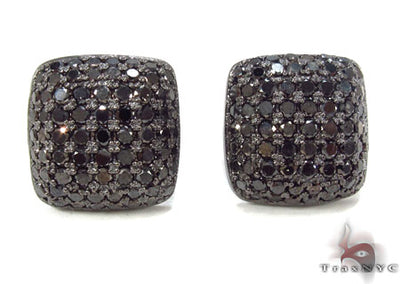 14K Gold Diamond Pillow Earrings 32897 - Image 1