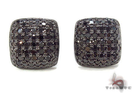 14K Gold Diamond Pillow Earrings 32897 - Image 1