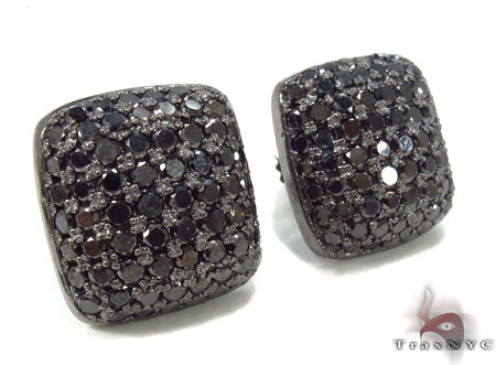 14K Gold Diamond Pillow Earrings 32897 - Image 2