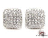 18K Gold Icy Diamond Pillow Earrings 25602