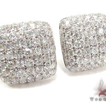 18K Gold Icy Diamond Pillow Earrings 25602 - Image 2