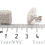 18K Gold Icy Diamond Pillow Earrings 25602 - Image 6