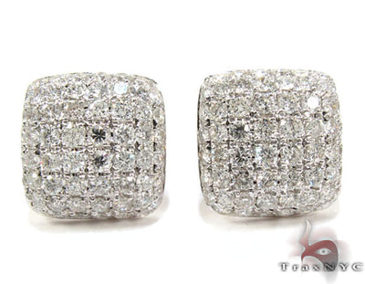 18K Gold Diamond Pillow Earrings 25603 - Image 1