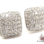 18K Gold Diamond Pillow Earrings 25603 - Image 2