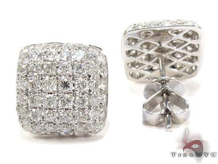 18K Gold Diamond Pillow Earrings 25603 - Image 4