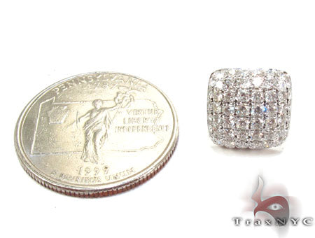 18K Gold Diamond Pillow Earrings 25603 - Image 5