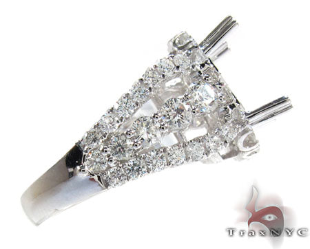 18K Gold Diamond Semi Mount Ring 25640 - Image 4