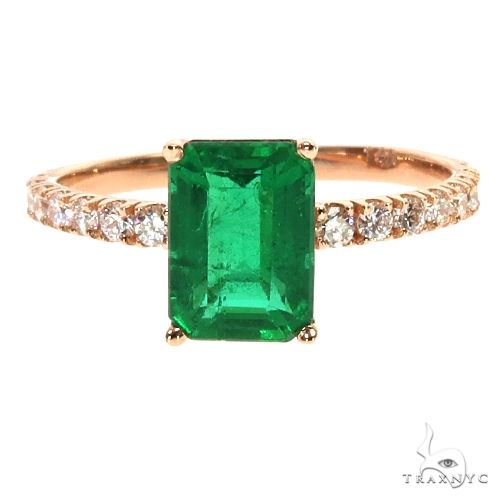 18K Gold Emerald Diamond Ring 67568 - Image 1