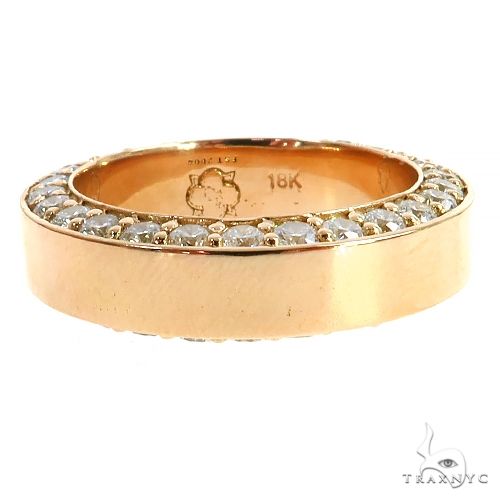 18K Gold Eternity Diamond Mens Wedding Ring 68916 - Image 2