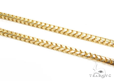 18k Yellow Gold Solid Franco Link Chain 30 Inches 4mm 41176 - Image 1